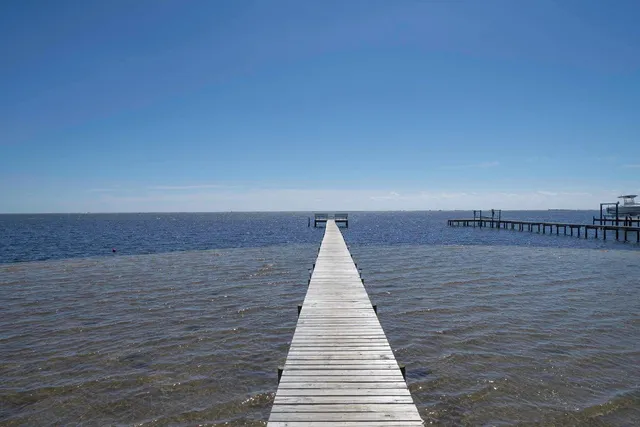 a view of a terrace with sky view