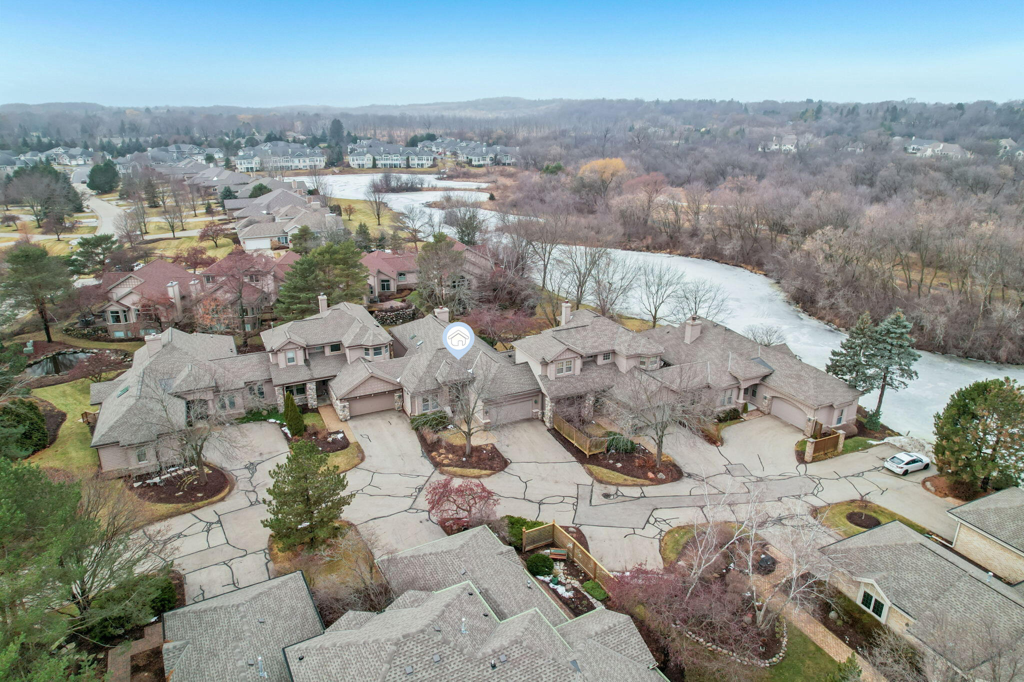 885 Rocky Point, Unit C Brookfield, WI 53005 - Photo 34 of 38 Birds Eye - Street to Lake