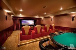 an empty room with large window