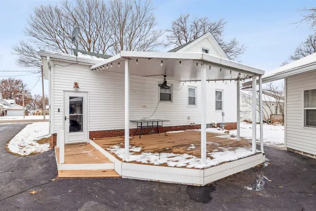 a front view of a house with entertaining space