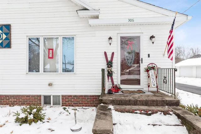 a front view of a house with entryway
