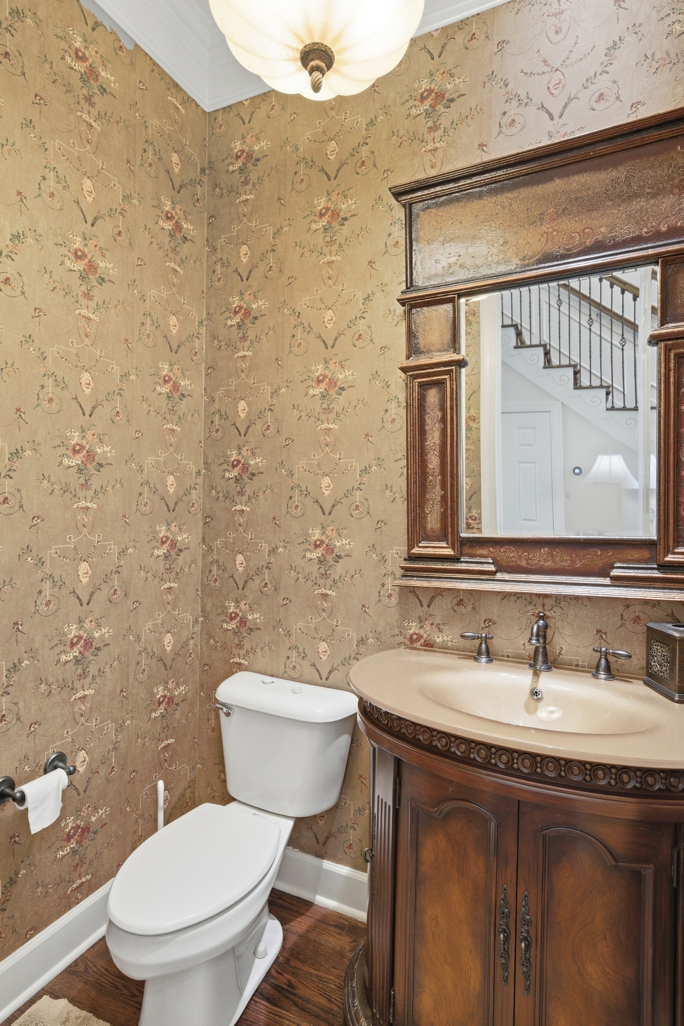 319 Hamlets End Way Franklin, TN 37067 - Photo 25 of 54 a bathroom with a granite countertop toilet sink and mirror