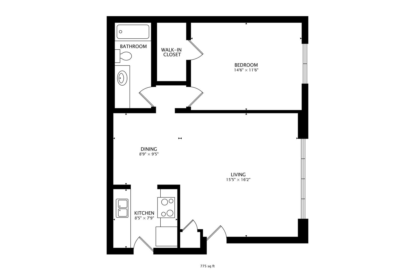 5113 North East River Road, Unit 1M Chicago, IL 60656 - Photo 24 of 25 a picture of a floor plan