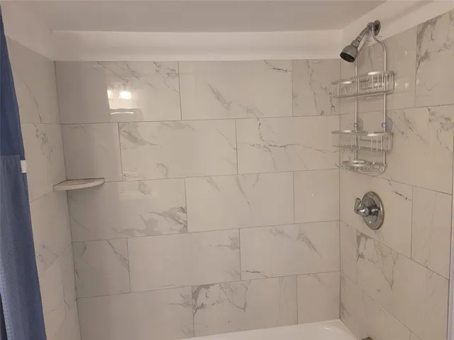 a bathroom with a shower