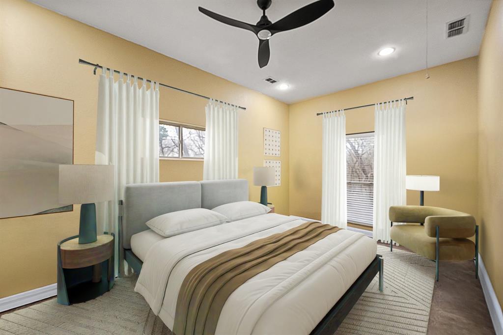 3840 Angela Court Midlothian, TX 76065 - Photo 36 of 40 a bedroom with a bed and wooden floor