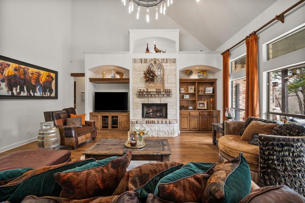 3840 Angela Court Midlothian, TX 76065 - Photo 8 of 40 a living room with furniture fireplace and flat screen tv