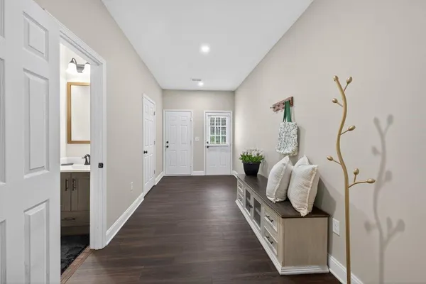 a living room with furniture