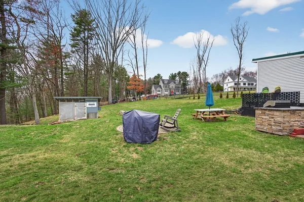 a house view with a garden space