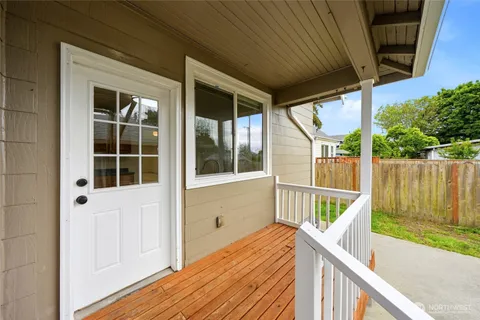 a view of balcony with small garden