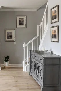 a room with closet and mirror