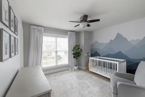 an aerial view of a house