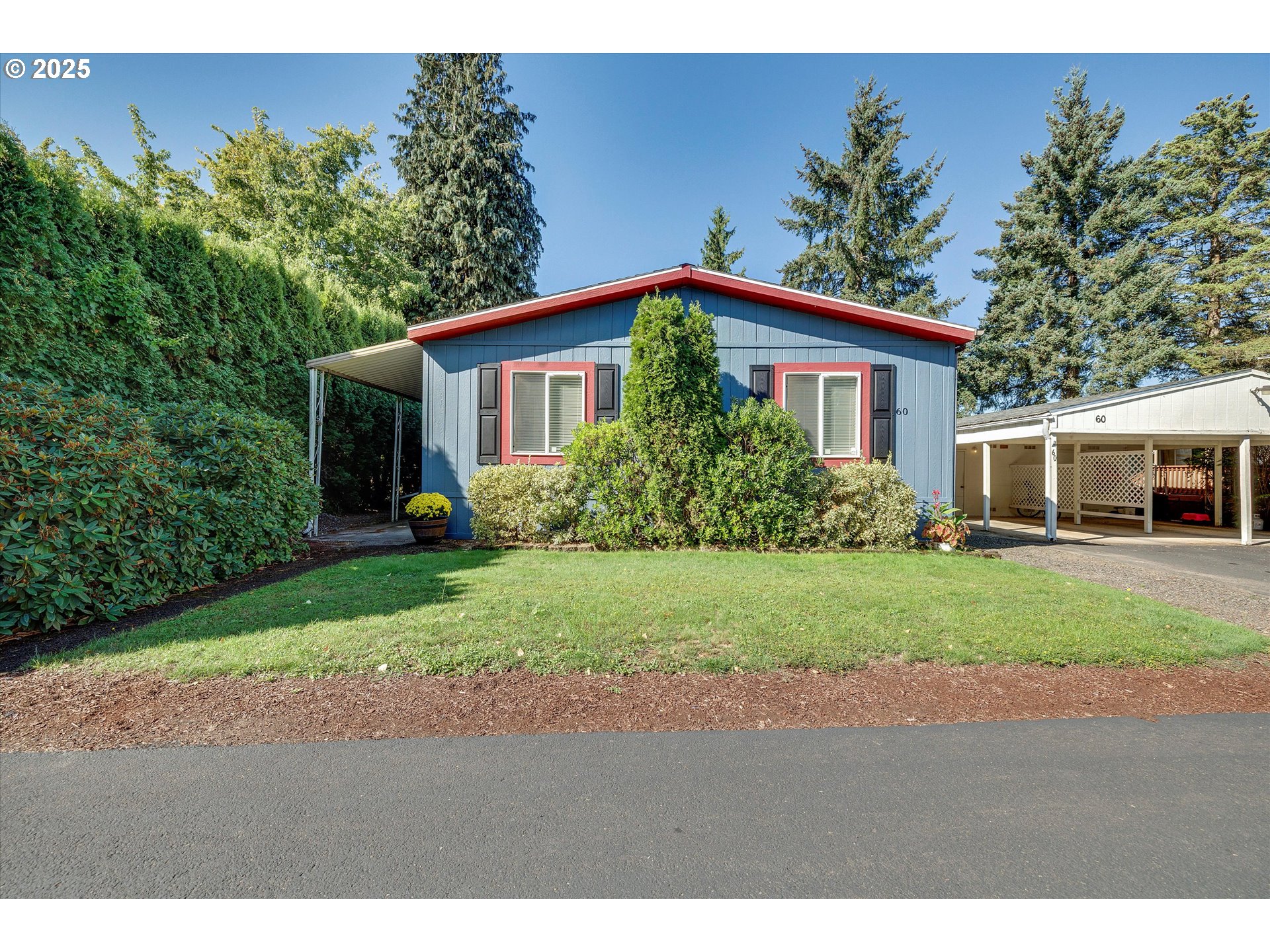 507 North 19th Avenue, Unit 60 Cornelius, OR 97113 - Photo 3 of 28 a view of a yard in front of a house with plants and large trees