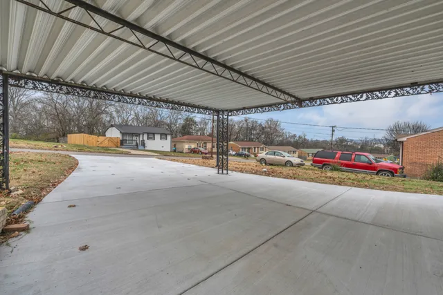 a view of a room with washing machine