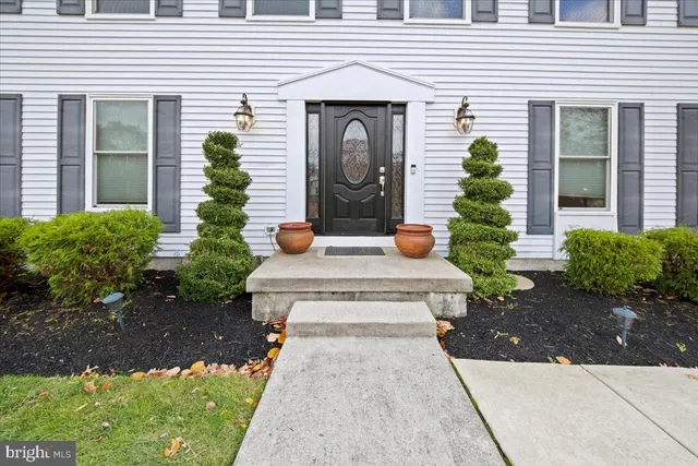 a view of a house with potted plants