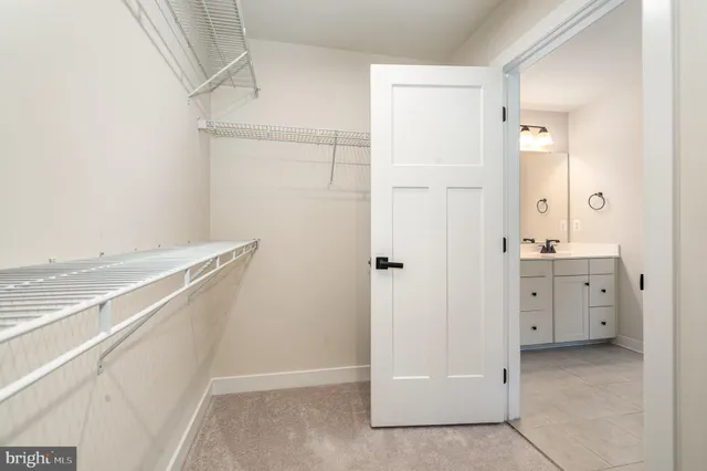 a view of closet with window