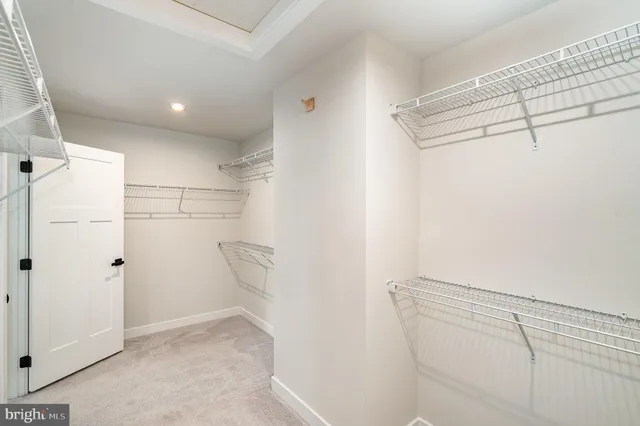 a view of a room with racks on the wall