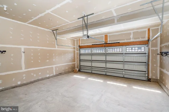 a view of a room with garage