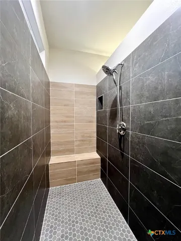 a bathroom with a shower