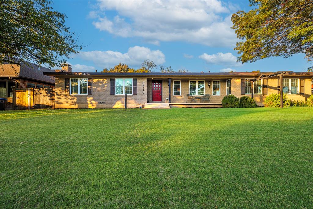 6512 Greenway Road Fort Worth, TX 76116 - Photo 2 of 38 Single story home featuring brick siding, a chimney, and a porch