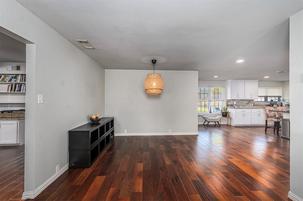 6512 Greenway Road Fort Worth, TX 76116 - Photo 6 of 38 Living room featuring dark wood-type flooring and recessed lighting