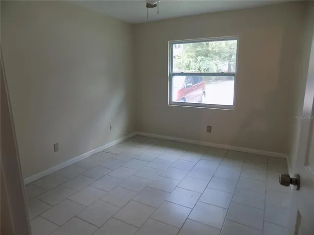 an empty room with a window