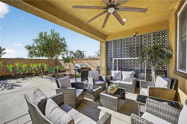 a outdoor space with patio furniture