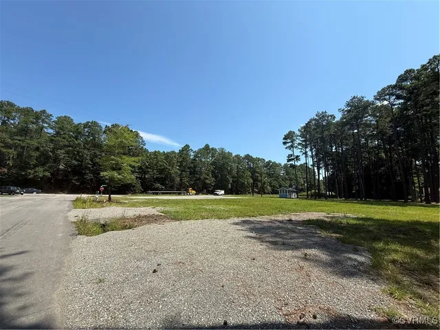a view of grassy field with trees