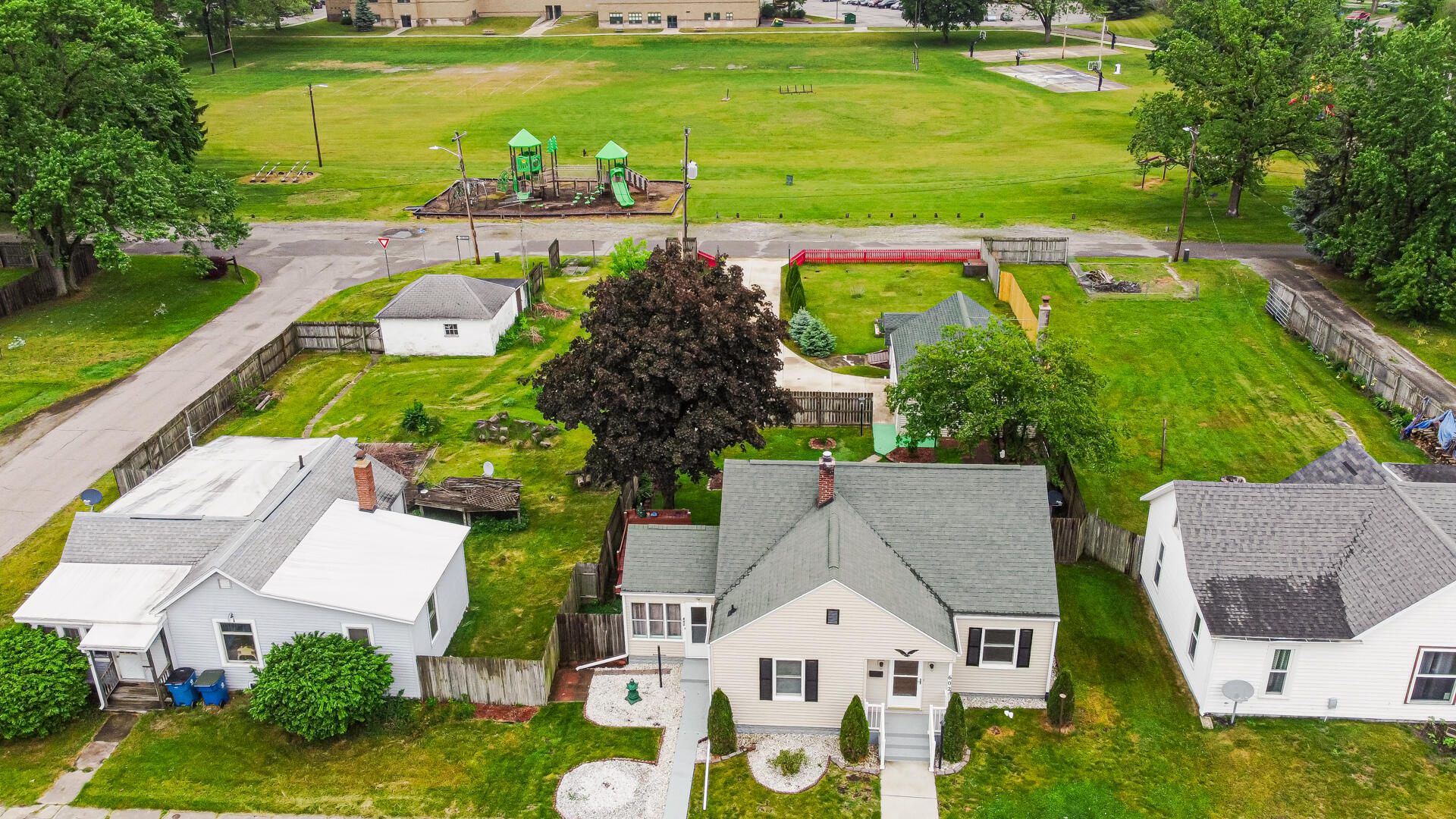 602 Ohio Street Walkerton, IN 46574 - Photo 24 of 31 an aerial view of a house with a garden