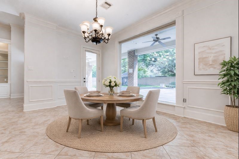 3509 Mirror Court Spring, TX 77388 - Photo 12 of 45 a dining room with furniture a rug and a chandelier