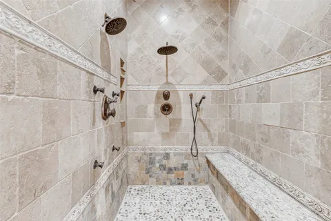 a bathroom with a shower