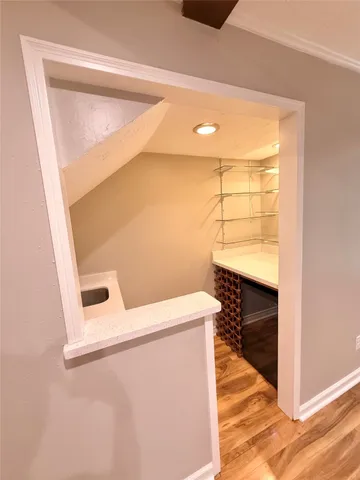 a bathroom with a sink and a shower