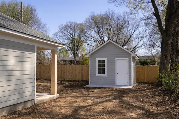 a backyard of a house