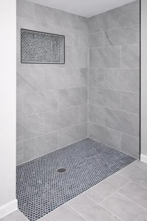 a black and white photo of a black and white wall