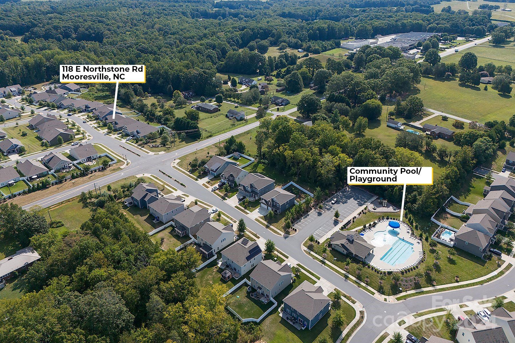 118 East Northstone Road Mooresville, NC 28115 - Photo 30 of 33 an aerial view of a house with outdoor space