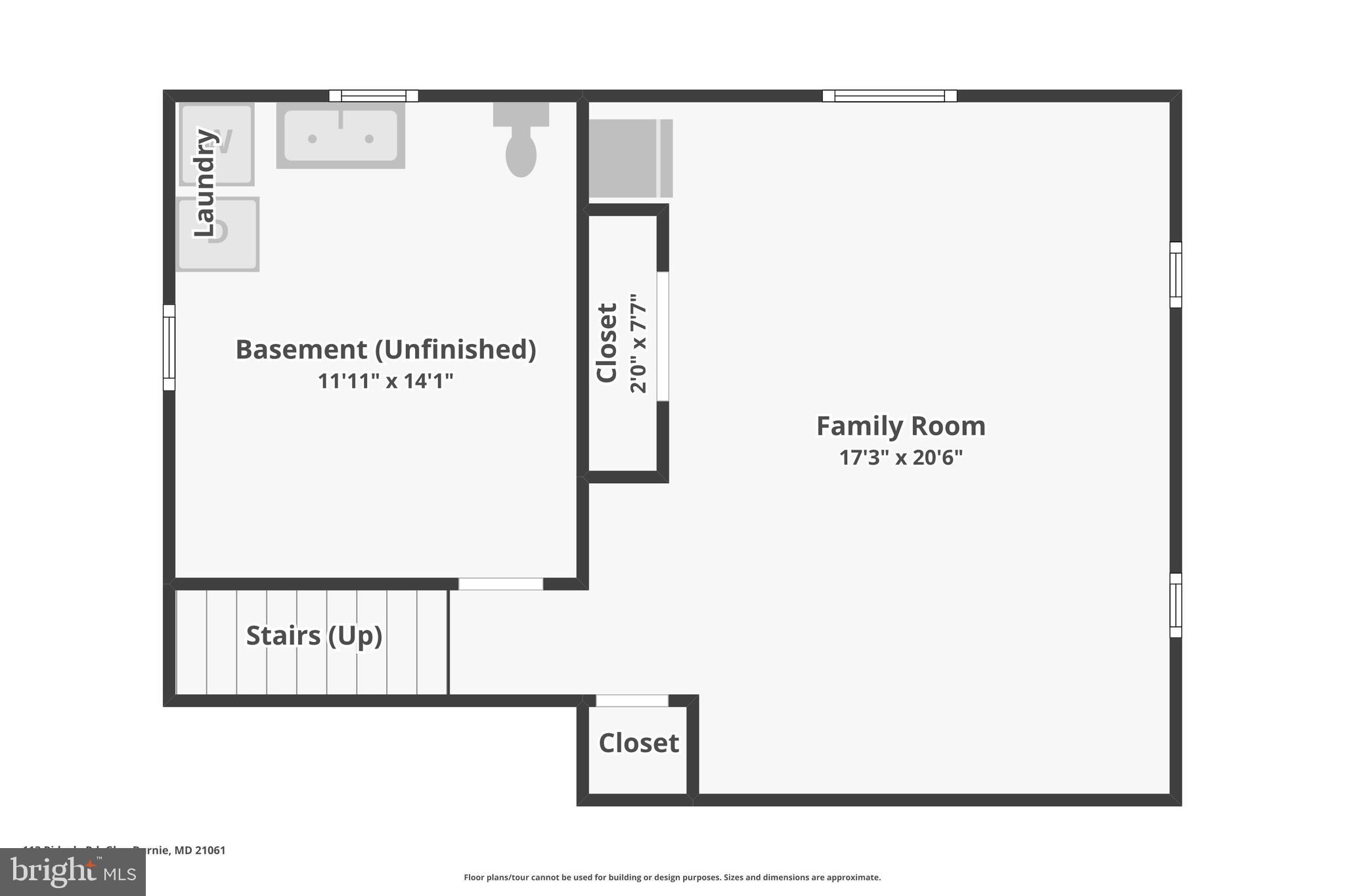 113 Ridgely Road Glen Burnie, MD 21061 - Photo 44 of 45 Basement Floorplan