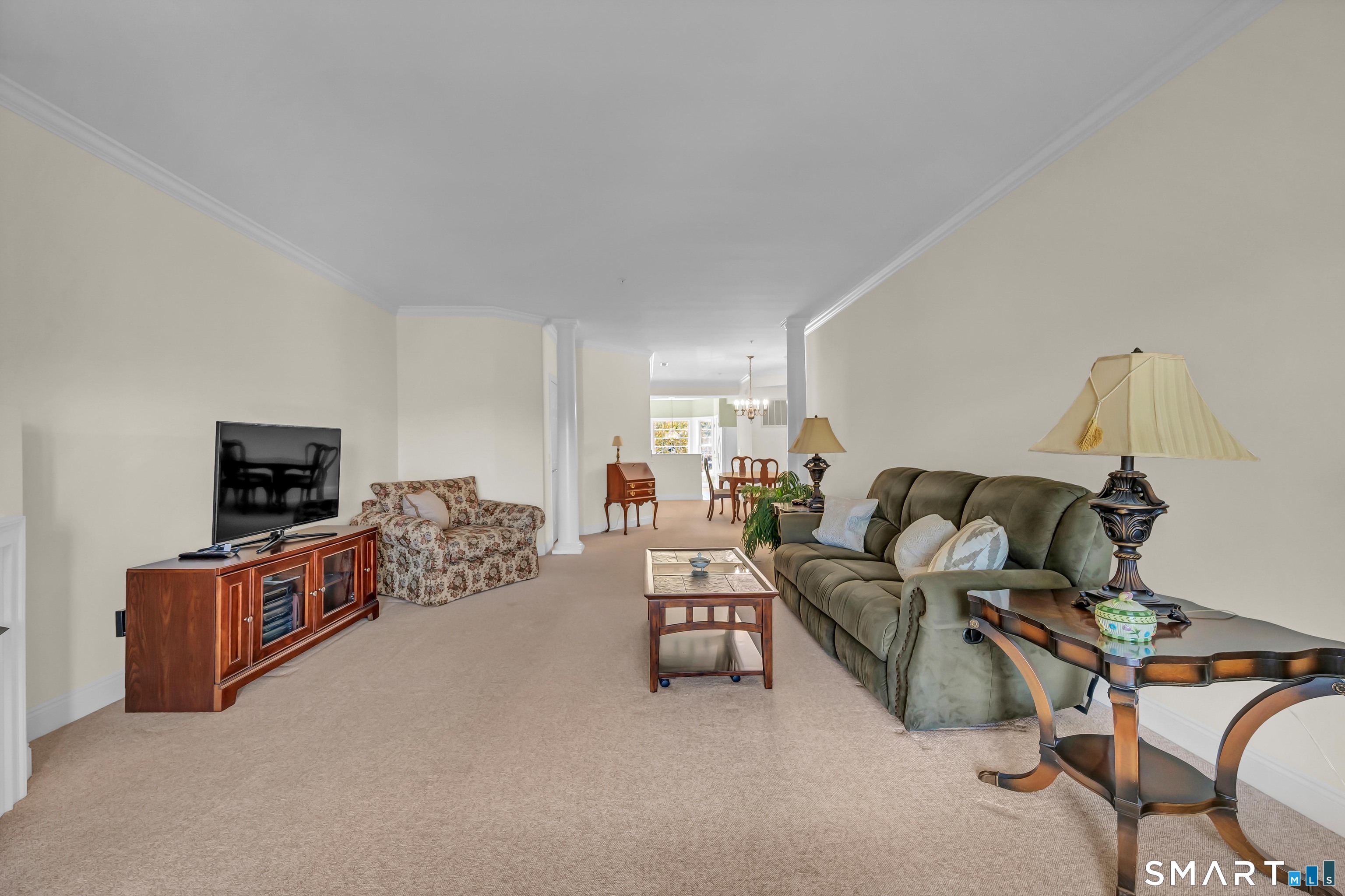 10 Hayestown Road, Unit 321 Danbury, CT 06811 - Photo 6 of 39 a living room with furniture and a flat screen tv