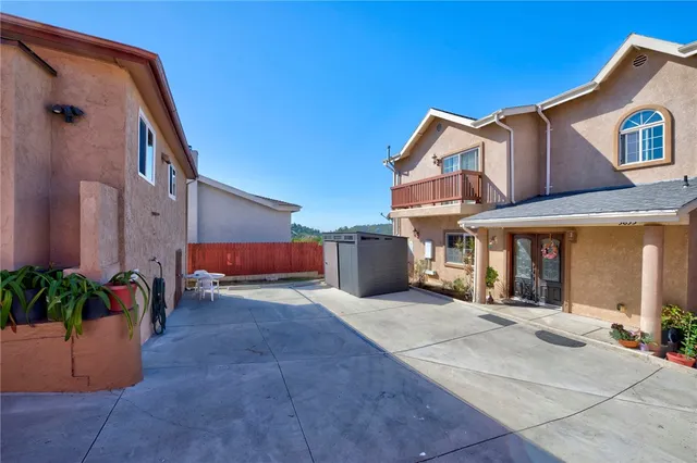 a view of a house with a patio