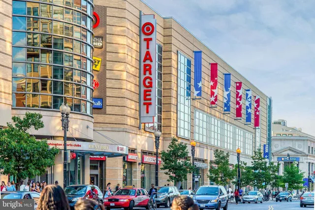 a front view of a building with street
