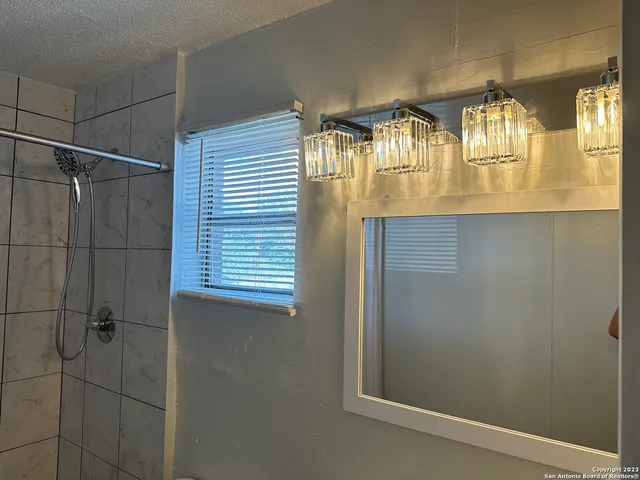 a bathroom with a shower
