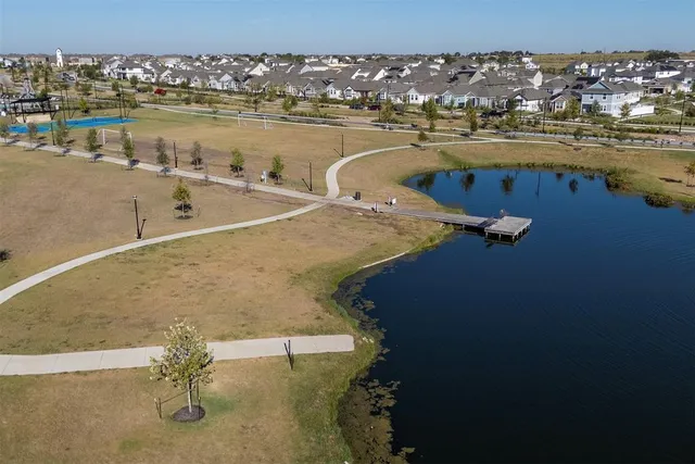 a view of a lake with outdoor space