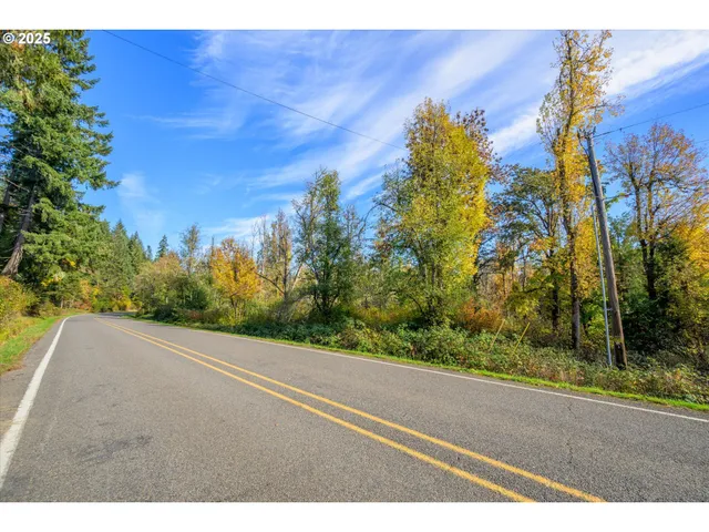 a view of a yard with an tree and a wooden fence