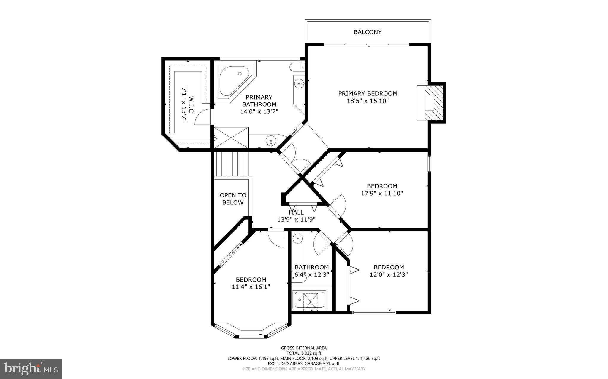 11067 Gaither Farm Road Ellicott City, MD 21042 - Photo 101 of 103 Upper level floor plan