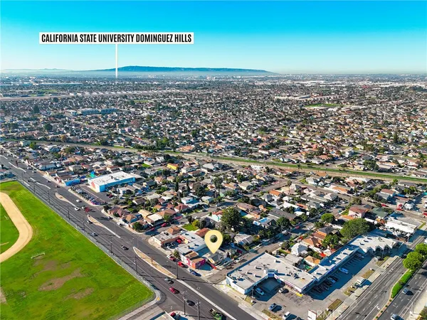 an aerial view of a city