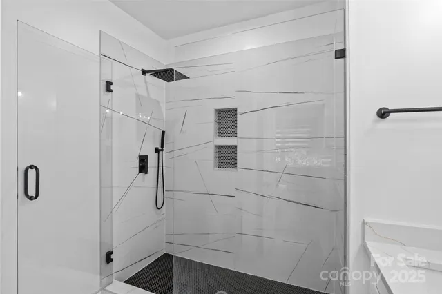 a bathroom with a shower