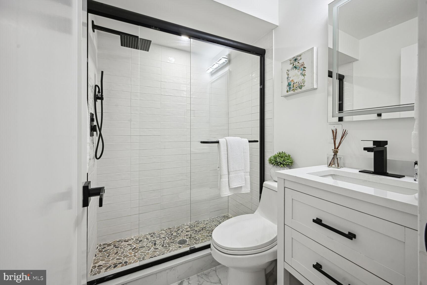 1111 6th Street Northeast Washington, DC 20002 - Photo 22 of 25 a bathroom with a sink a toilet and shower
