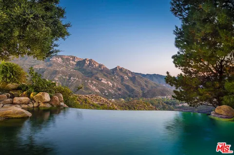 a front view of a house with a garden and tree