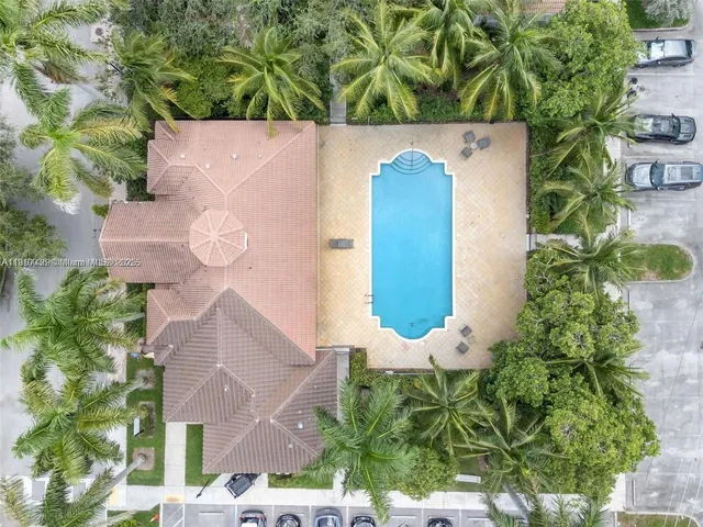 an aerial view of a house
