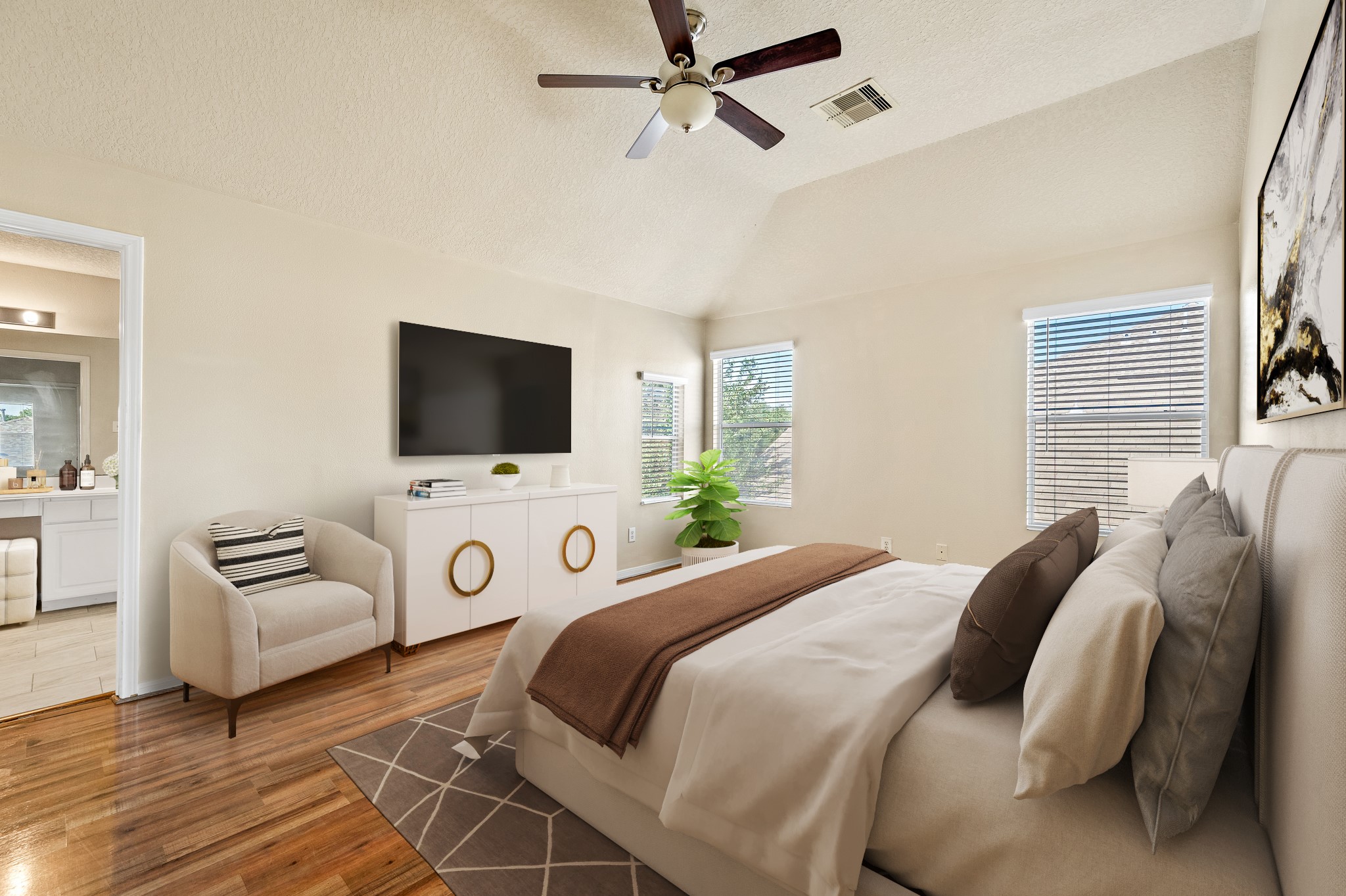 3234 Clipper Winds Way Houston, TX 77084 - Photo 29 of 46 a living room with furniture and a flat screen tv