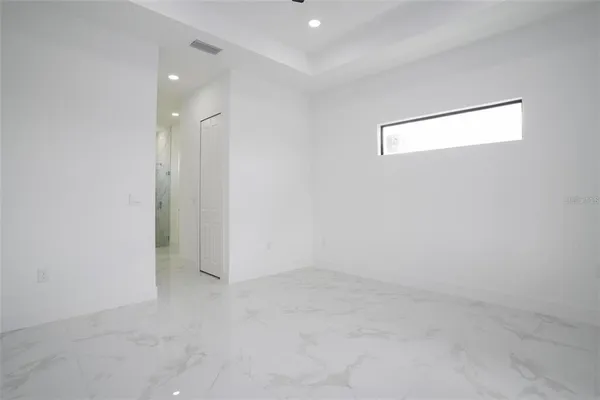 an empty room with a window