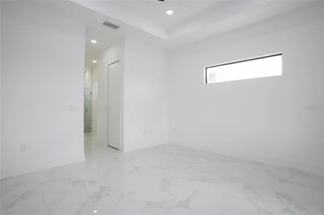 an empty room with a window